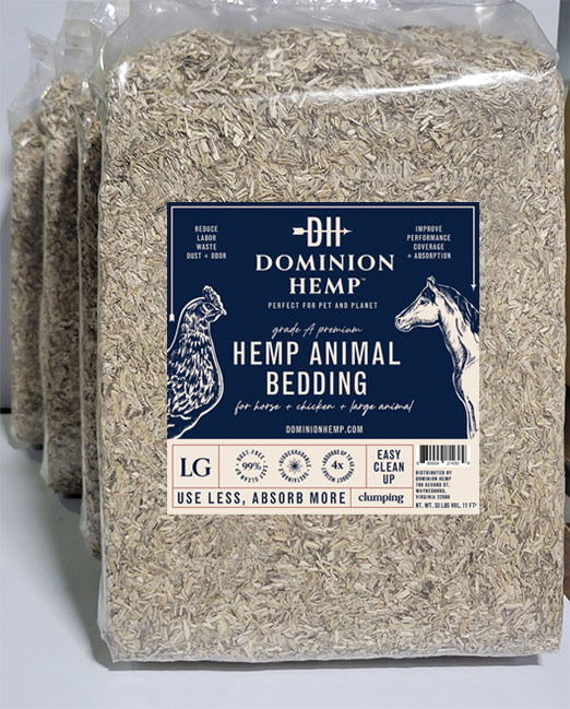 Dominion Hemp 4-Pack of 6 Pound Hemp Bedding for Horses, Chickens and other animails